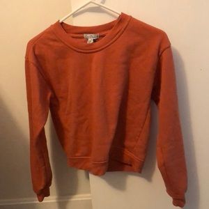 X-small “love streak” orange crewneck sweater